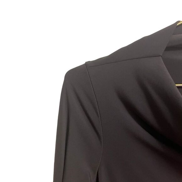 Veronque Miljovitch Grey Asymmetric Jersey Knit Long Sleeve Cowl Neck Dress XS - Picture 3 of 7